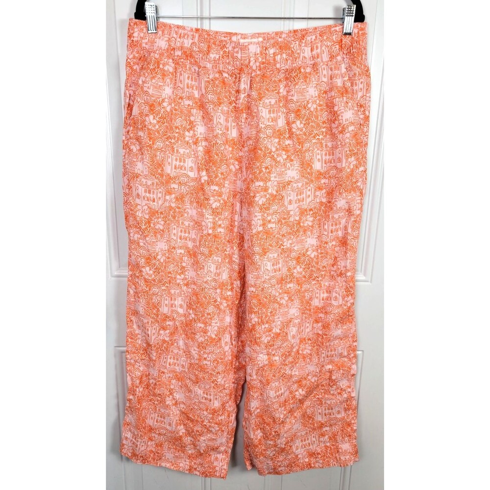 Cynthia Rowley High-Rise Wide Leg Linen Ankle Pants Size XL